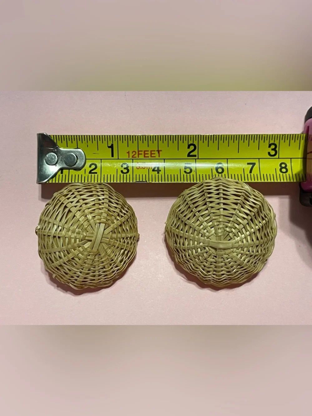 Vintage Hand Woven Pierced Earrings #9686